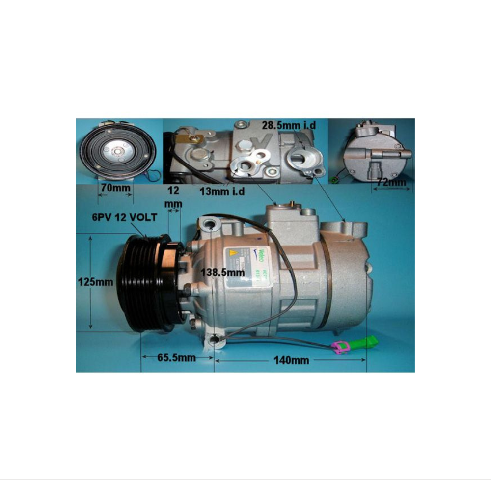 Compressor (AirCon Pump) Audi A6 Allroad 2.7 24v Turbo Petrol (May 2000 to Aug 2005)